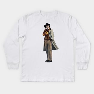 The 4th Dr Who: Tom Baker Kids Long Sleeve T-Shirt